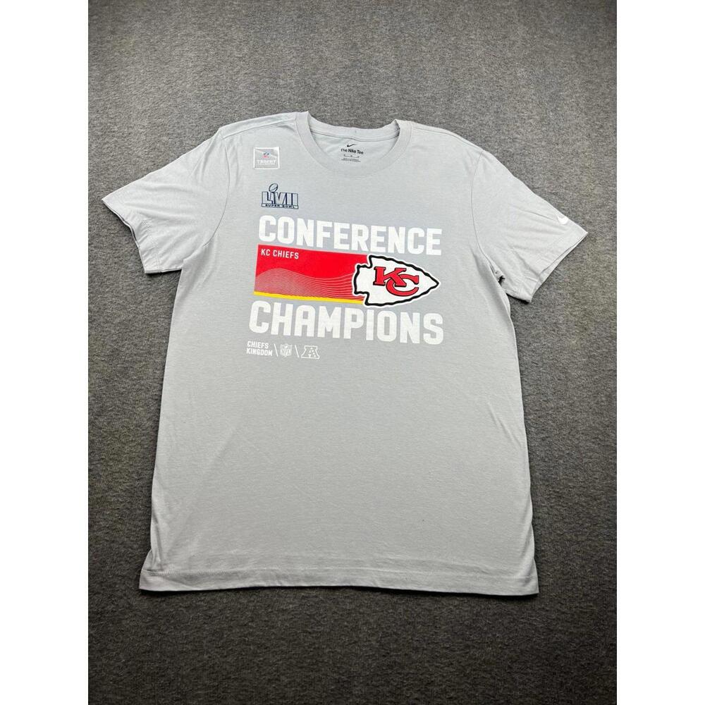 Kansas City Chiefs Super Bowl LVII T Shirt Nike Grey Size Medium